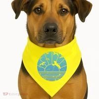 Beach Sunset Seagulls  USA-Made Doggie Bandana thumb 1