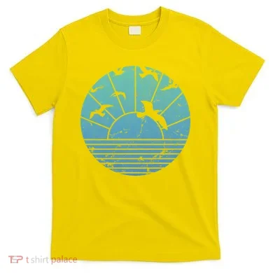 Beach Sunset Seagulls  T-Shirt