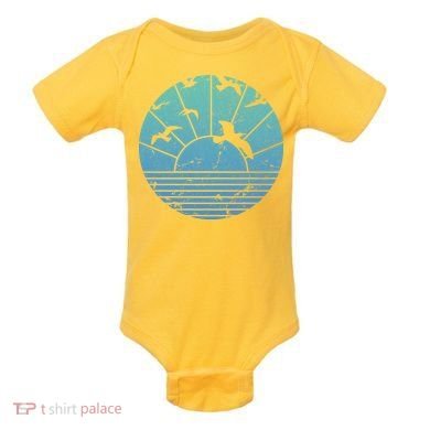 Beach Sunset Seagulls  Baby Bodysuit