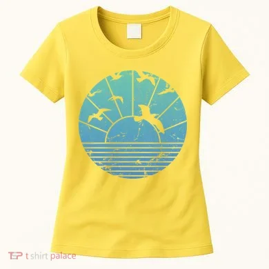 Beach Sunset Seagulls Women's T-Shirt