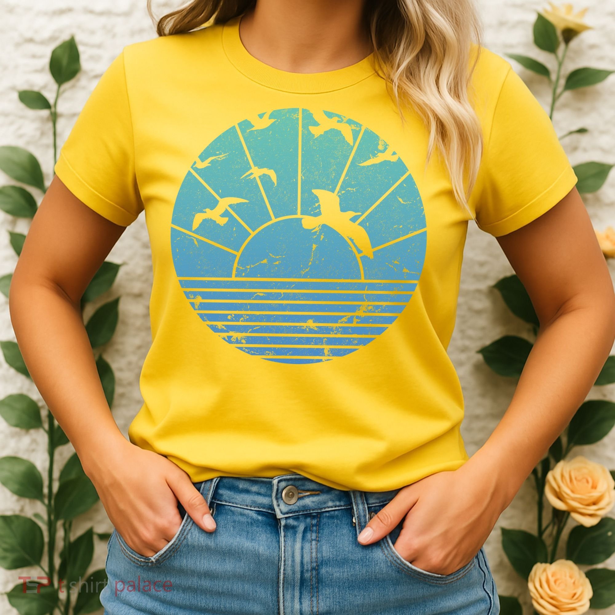 Beach Sunset Seagulls  Women's T-Shirt