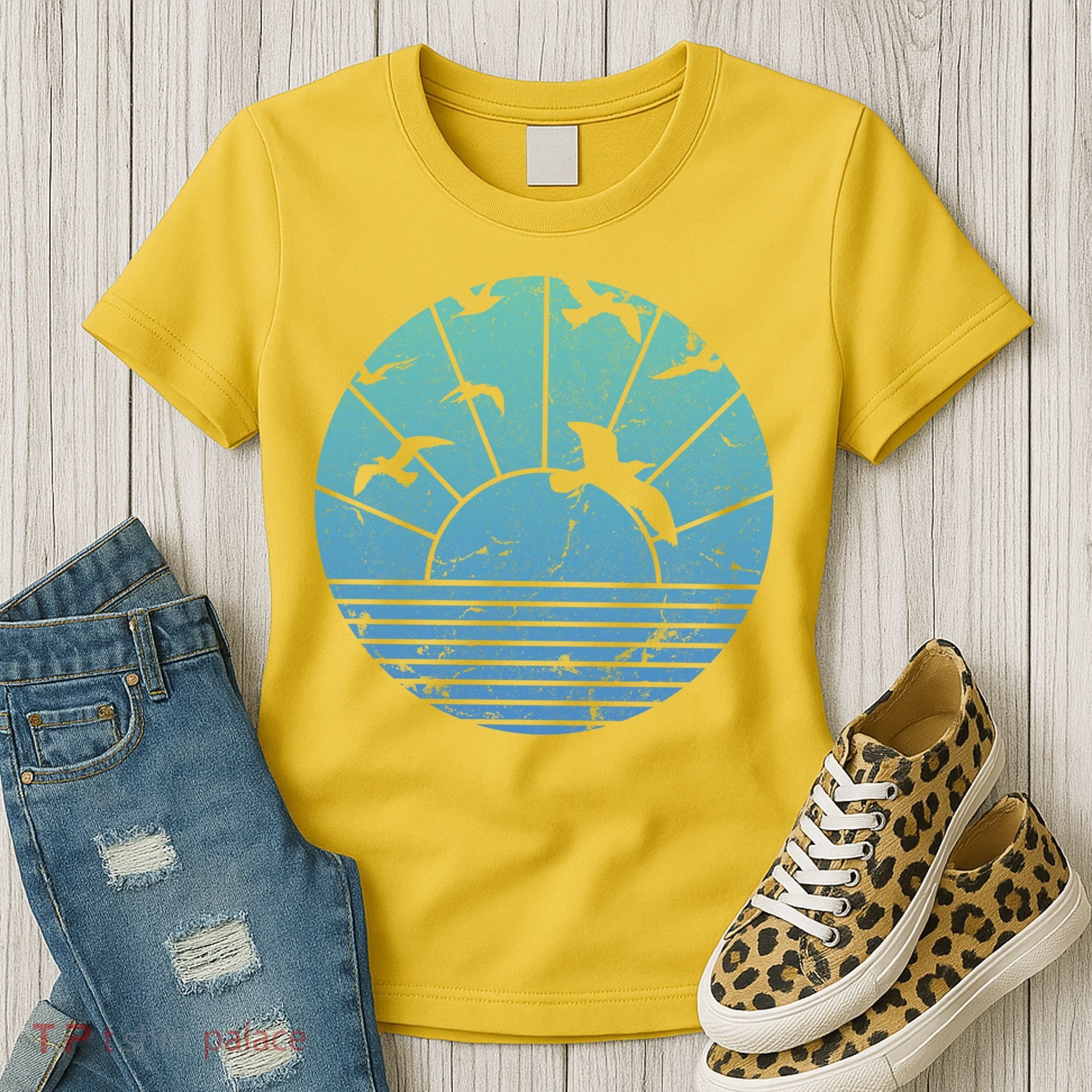 Beach Sunset Seagulls  Women's T-Shirt