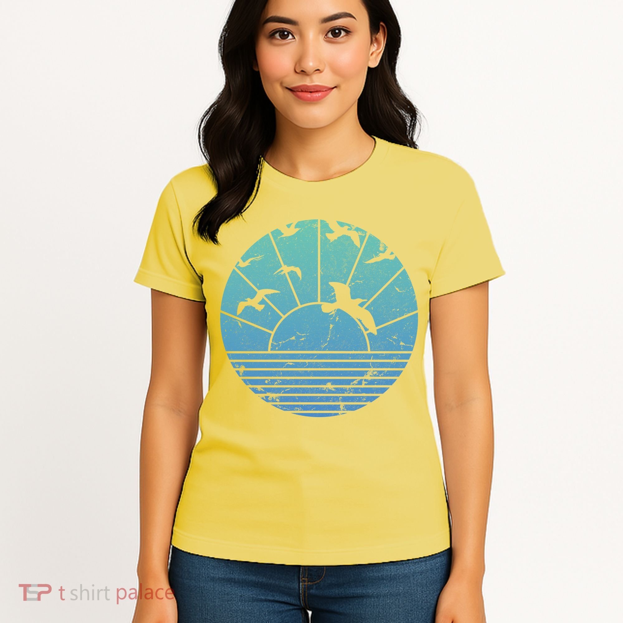 Beach Sunset Seagulls  Women's T-Shirt