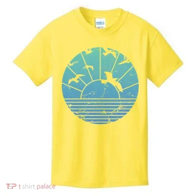 Beach Sunset Seagulls  Kids T-Shirt