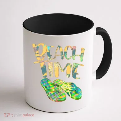 Beach Time Flip Flops Summer Fun Coffee Mug back