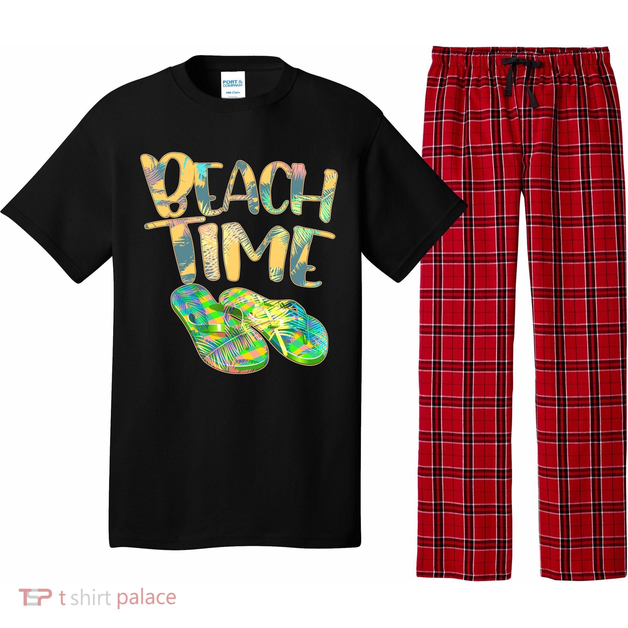 Beach Time Flip Flops Summer Fun Pajama Set