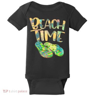 Beach Time Flip Flops Summer Fun Baby Bodysuit