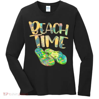 Beach Time Flip Flops Summer Fun Women's Long Sleeve Shirt