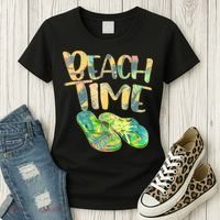 Beach Time Flip Flops Summer Fun Women's T-Shirt thumb 3