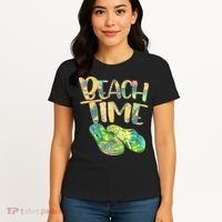 Beach Time Flip Flops Summer Fun Women's T-Shirt thumb 4