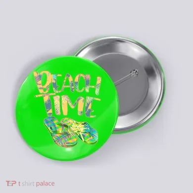 Beach Time Flip Flops Summer Fun Button