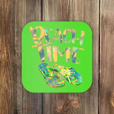 Beach Time Flip Flops Summer Fun Coaster