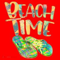 Beach Time Flip Flops Summer Fun Santa Hat thumb 1
