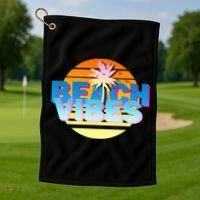 Beach Vibes Golf Towel thumb 1