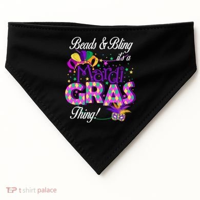 Beads & Bling It's A Mardi Gras Thing USA-Made Doggie Bandana