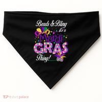 Beads & Bling It's A Mardi Gras Thing USA-Made Doggie Bandana thumb 0