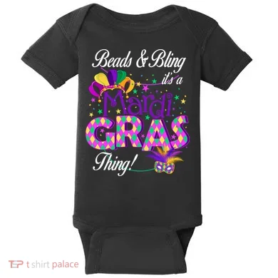 Beads & Bling It's A Mardi Gras Thing Baby Bodysuit