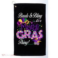 Beads & Bling It's A Mardi Gras Thing Golf Towel thumb 0