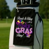 Beads & Bling It's A Mardi Gras Thing Golf Towel thumb 2