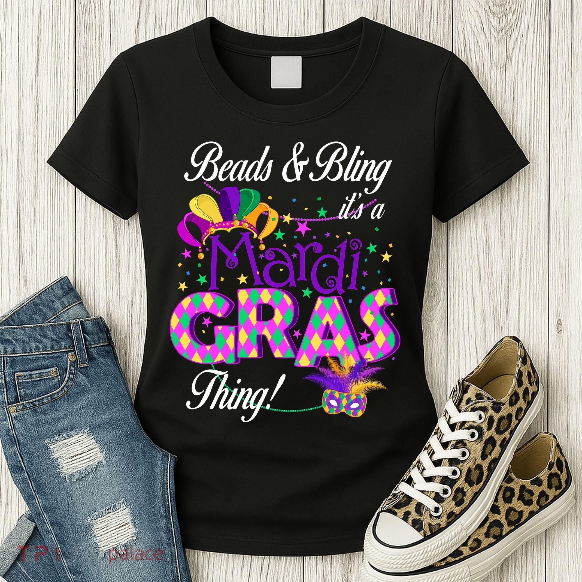Beads & Bling It's A Mardi Gras Thing Women's T-Shirt