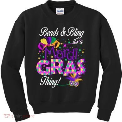 Beads & Bling It's A Mardi Gras Thing Kids Sweatshirt