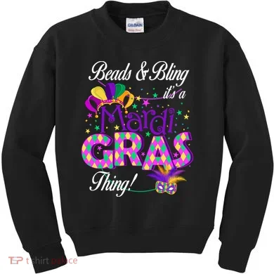 Beads & Bling It's A Mardi Gras Thing Kids Sweatshirt