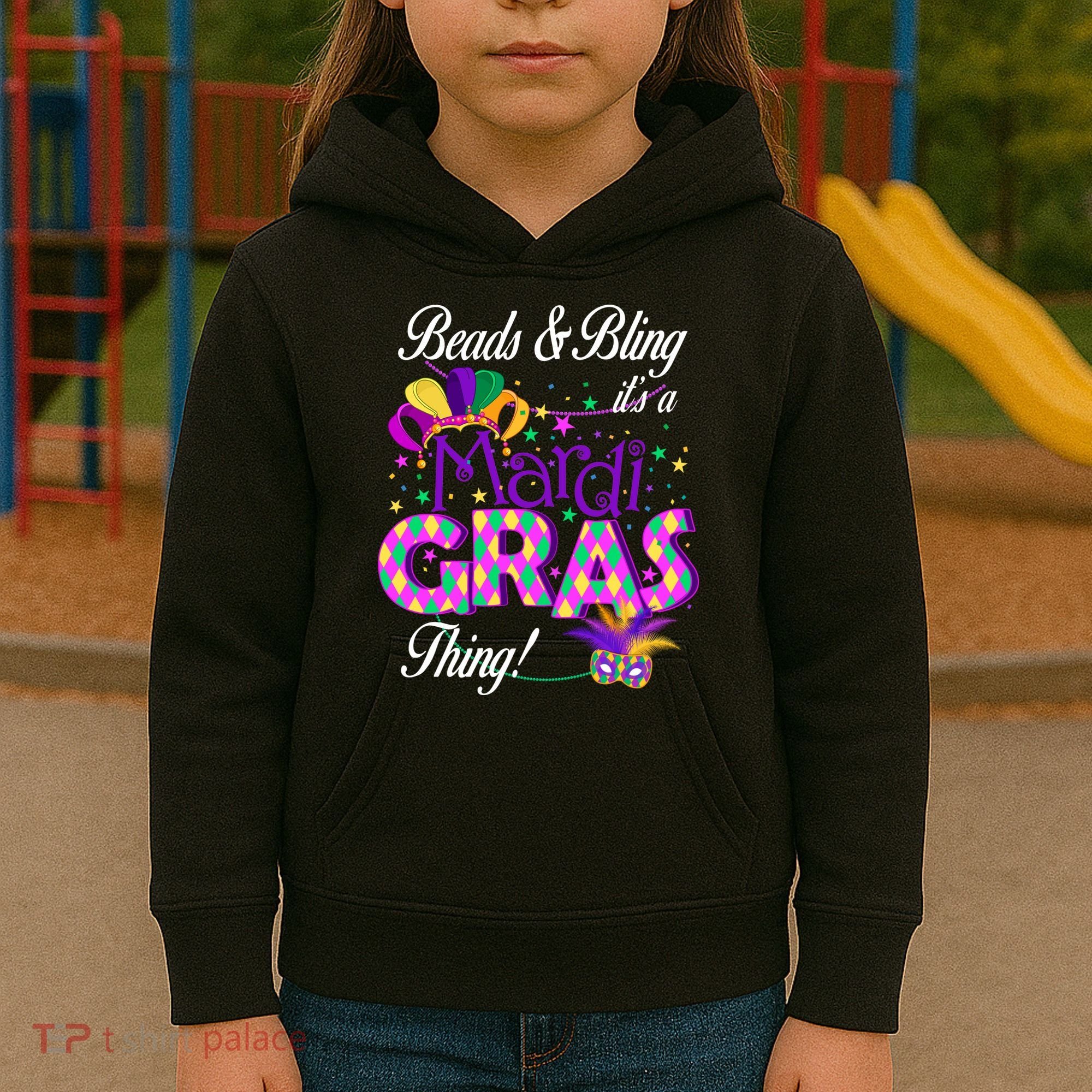 Beads & Bling It's A Mardi Gras Thing Kids Hoodie