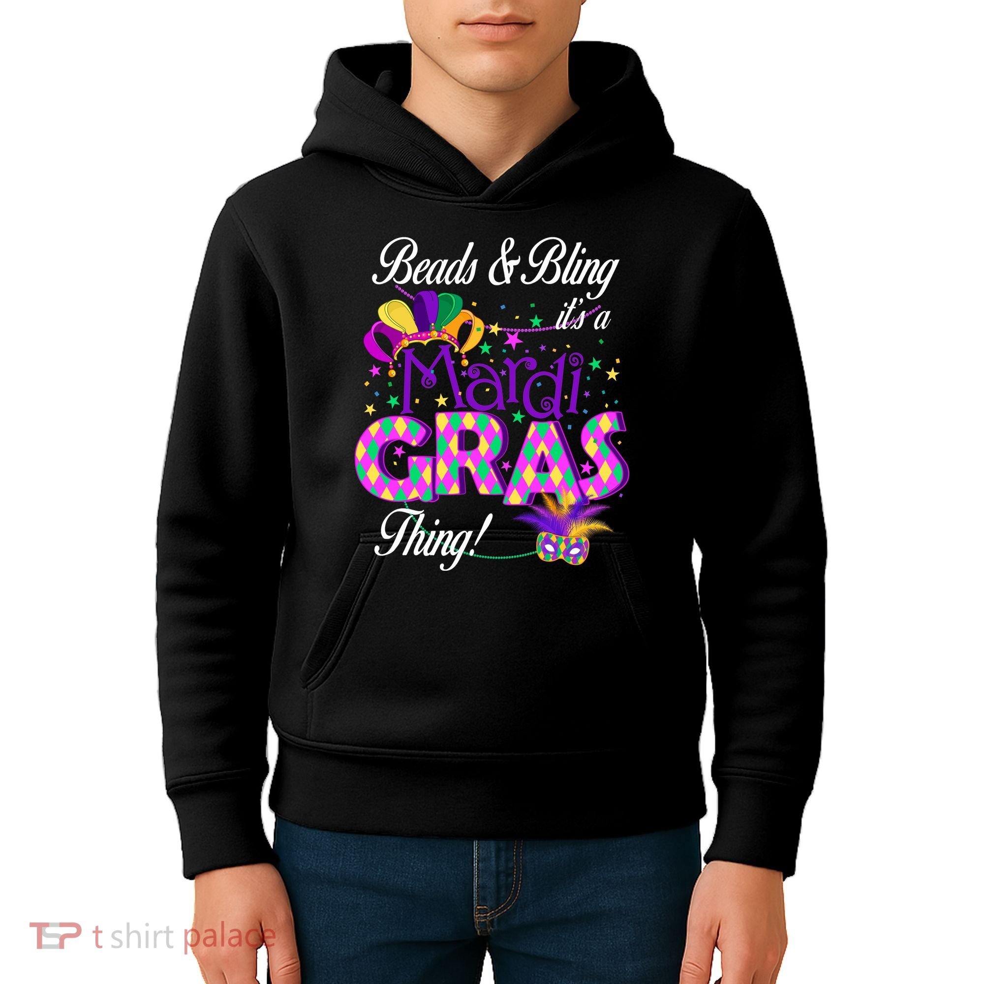 Beads & Bling It's A Mardi Gras Thing Kids Hoodie