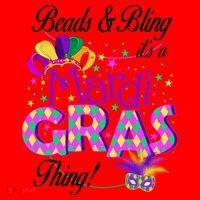Beads & Bling It's A Mardi Gras Thing Santa Hat thumb 1
