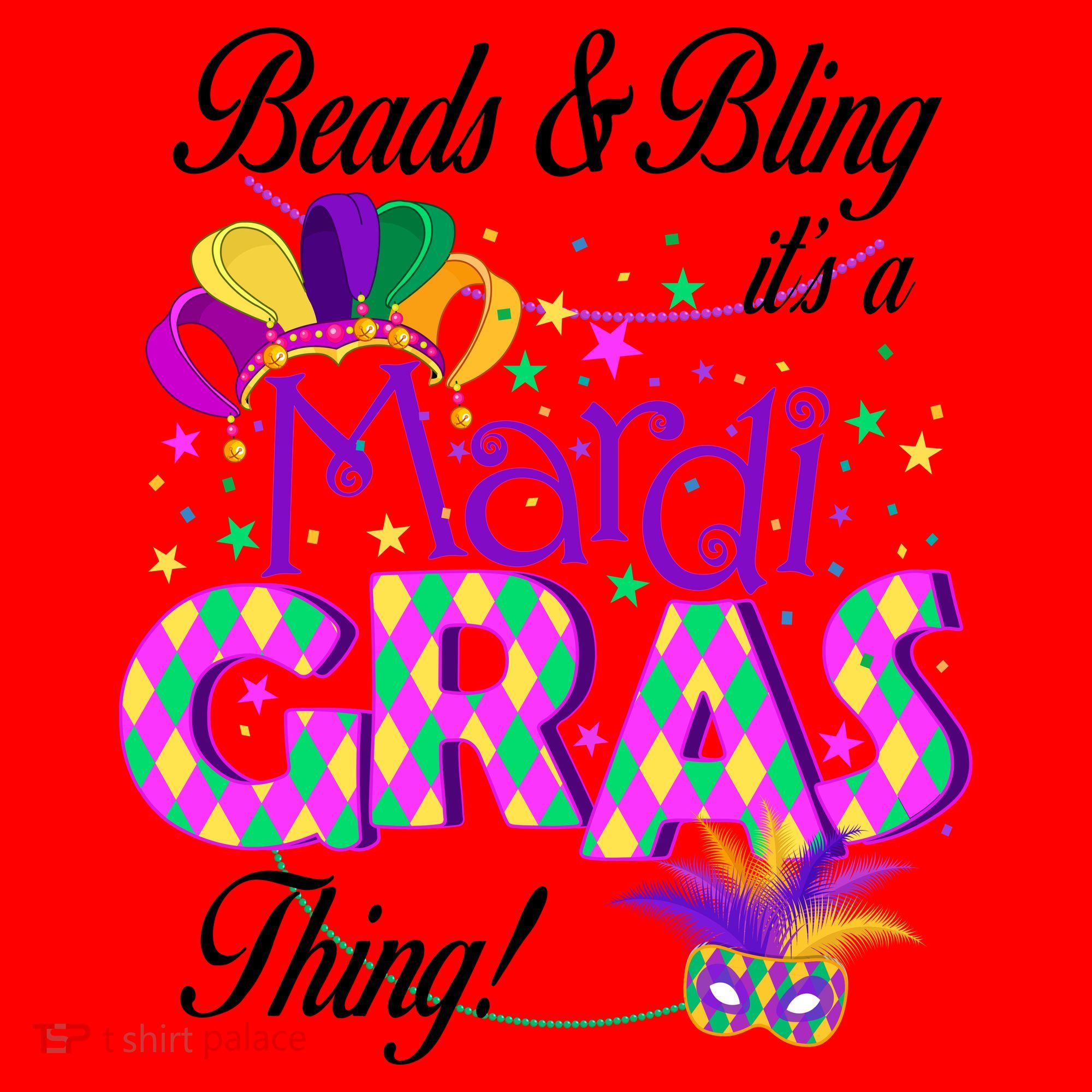 Beads & Bling It's A Mardi Gras Thing Santa Hat