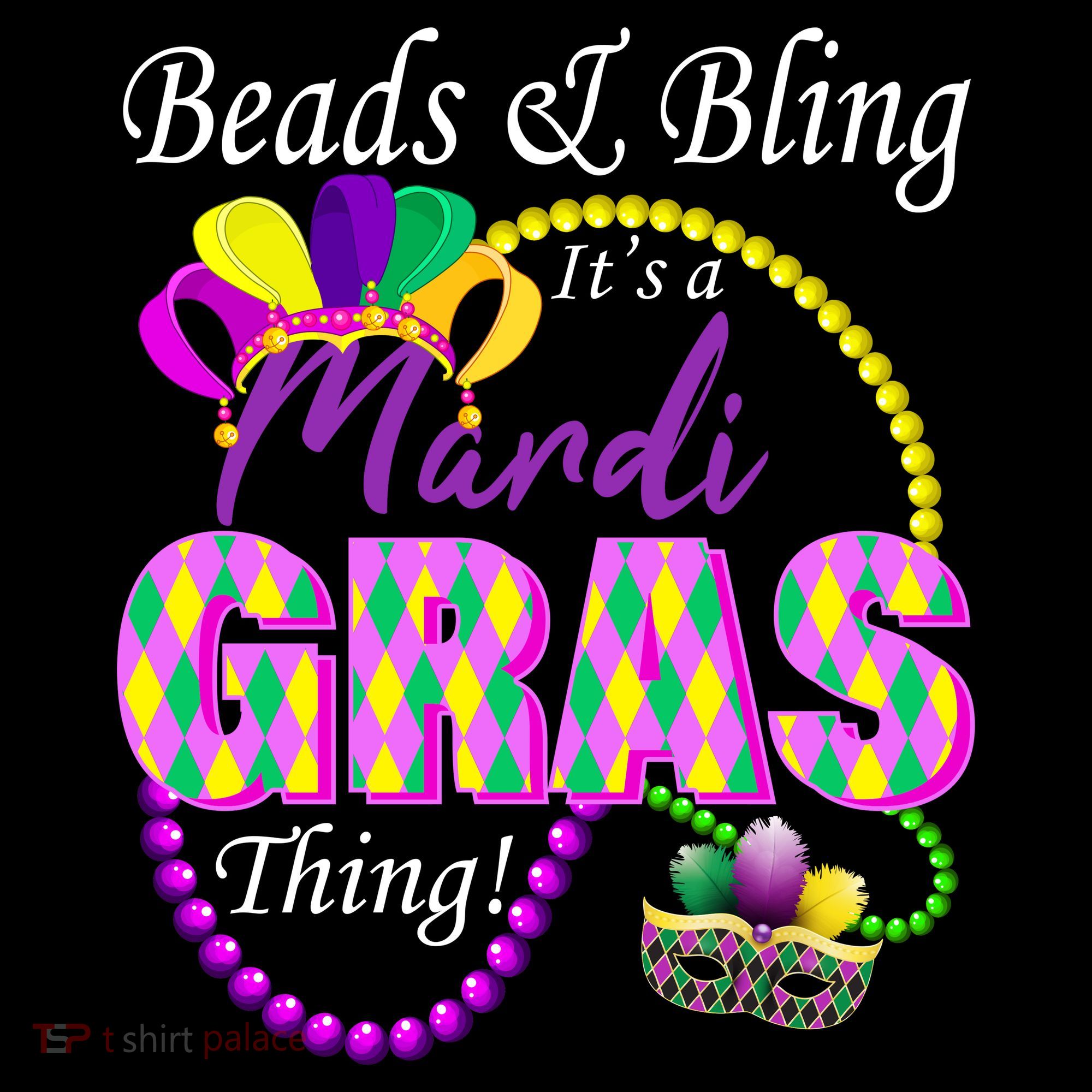 Beads and Bling it's a Mardi Gras Thing Doggie Tank