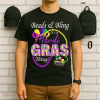Beads and Bling it's a Mardi Gras Thing T-Shirt thumb 6