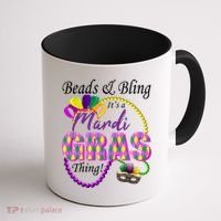 Beads and Bling it's a Mardi Gras Thing Coffee Mug thumb 1