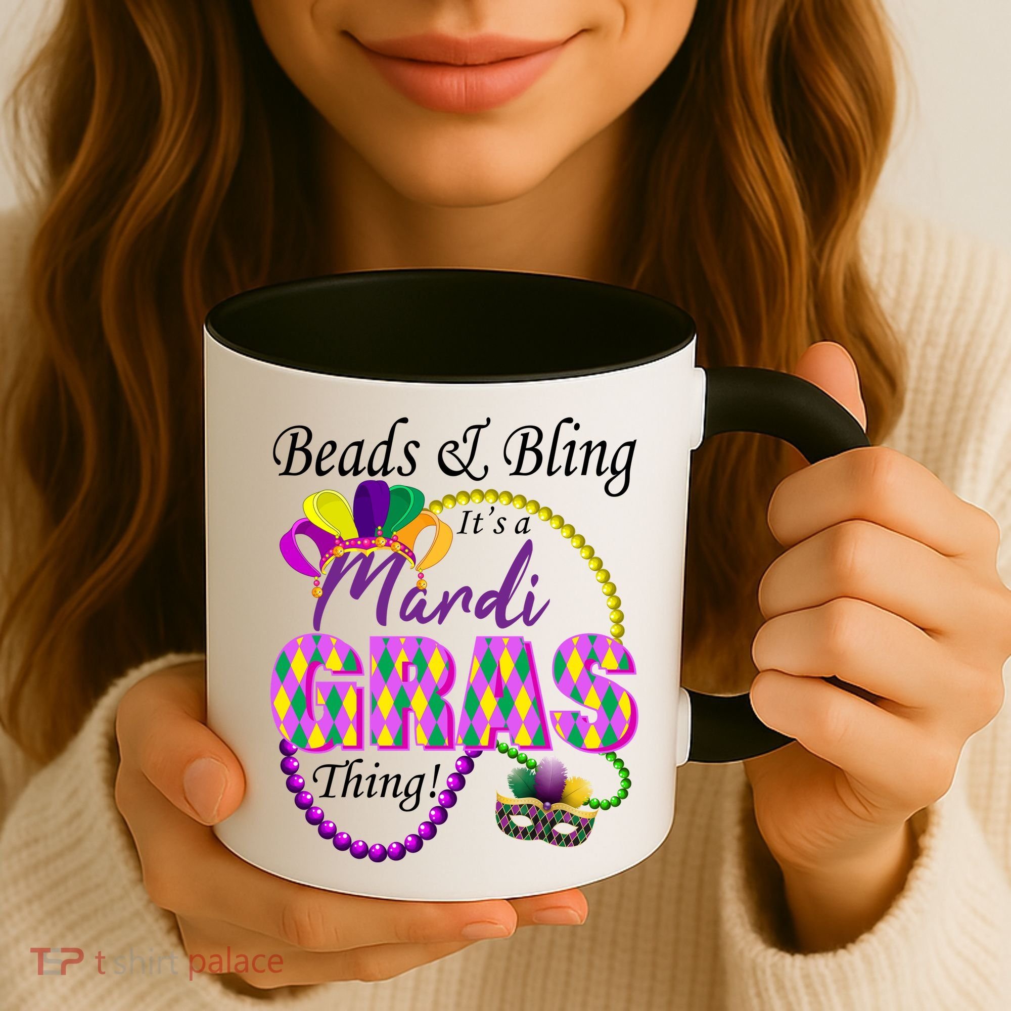 Beads and Bling it's a Mardi Gras Thing Coffee Mug