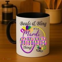 Beads and Bling it's a Mardi Gras Thing Coffee Mug thumb 4