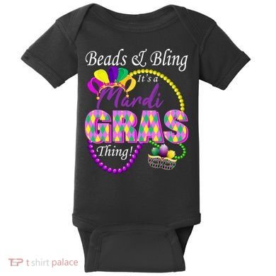 Beads and Bling it's a Mardi Gras Thing Baby Bodysuit