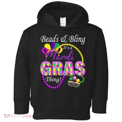 Beads and Bling it's a Mardi Gras Thing Toddler Hoodie
