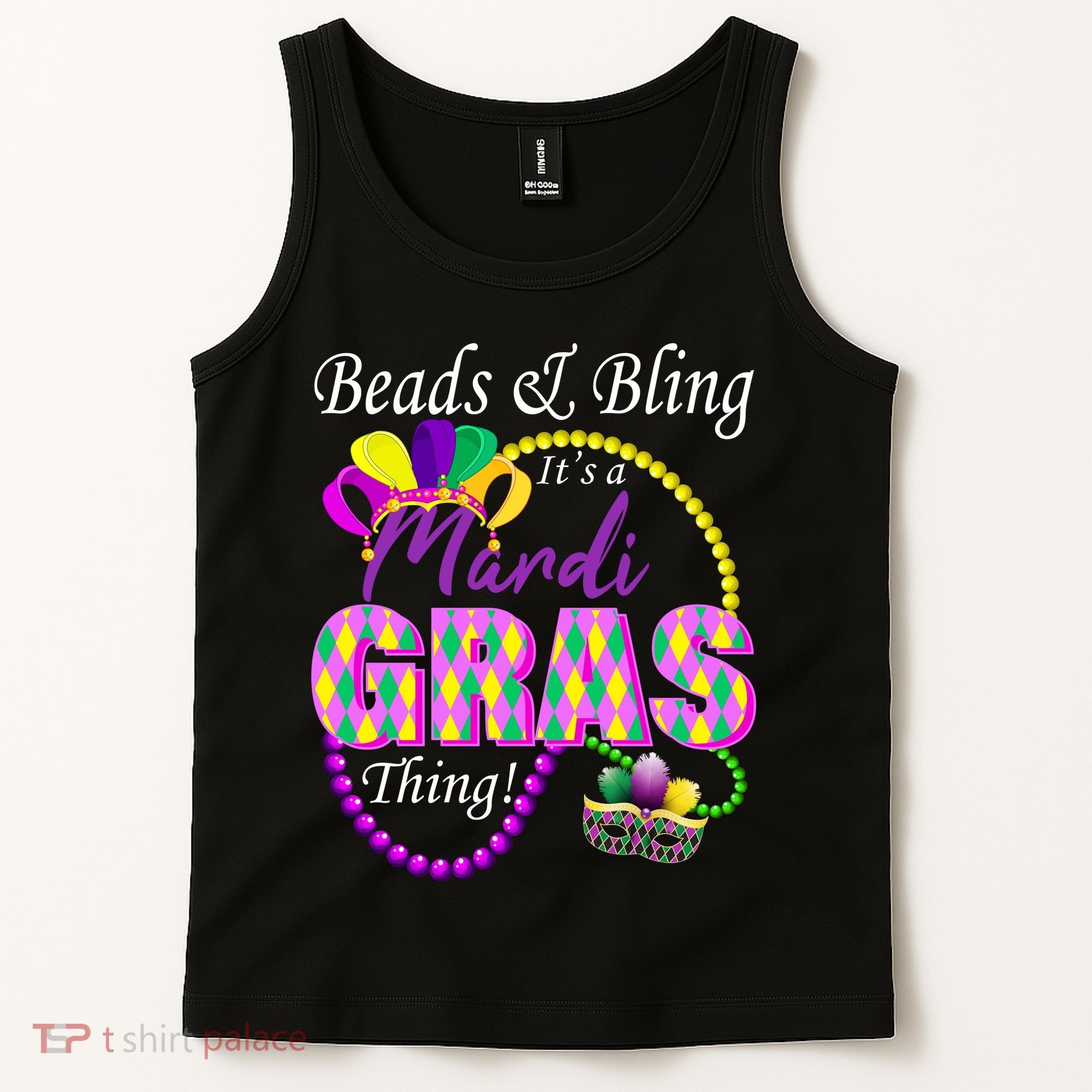 Beads and Bling it's a Mardi Gras Thing Tank Top