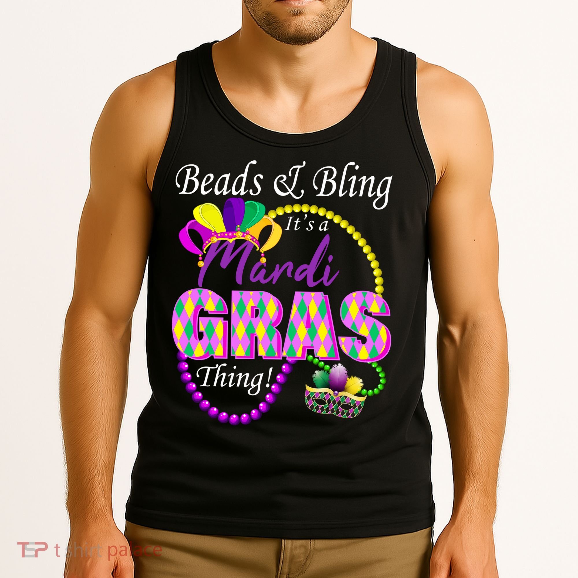 Beads and Bling it's a Mardi Gras Thing Tank Top