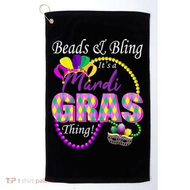 Beads and Bling it's a Mardi Gras Thing Golf Towel