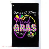 Beads and Bling it's a Mardi Gras Thing Golf Towel thumb 0