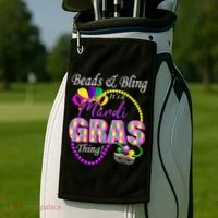 Beads and Bling it's a Mardi Gras Thing Golf Towel thumb 2