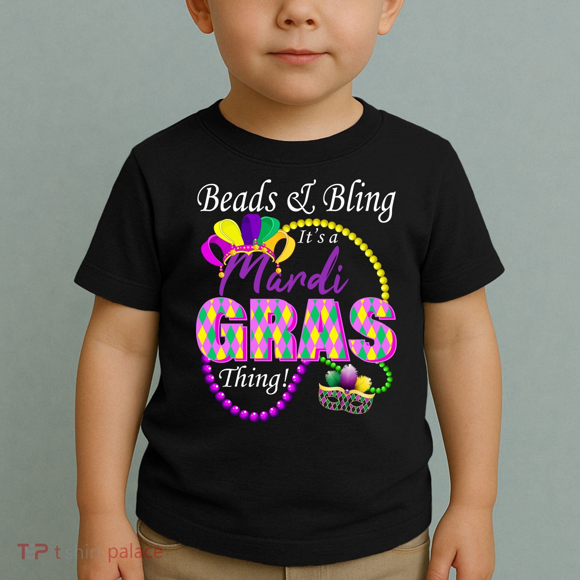 Beads and Bling it's a Mardi Gras Thing Toddler T-Shirt