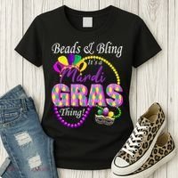Beads and Bling it's a Mardi Gras Thing Women's T-Shirt thumb 3