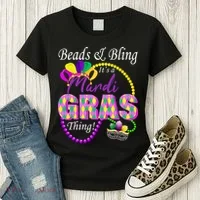 Beads and Bling it's a Mardi Gras Thing Women's T-Shirt thumb 3