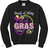 Beads and Bling it's a Mardi Gras Thing Kids Sweatshirt thumb 0