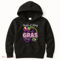 Beads and Bling it's a Mardi Gras Thing Kids Hoodie thumb 0
