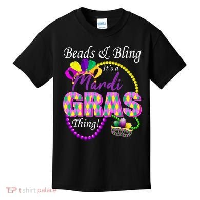 Beads and Bling it's a Mardi Gras Thing Kids T-Shirt