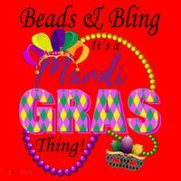 Beads and Bling it's a Mardi Gras Thing Santa Hat thumb 1