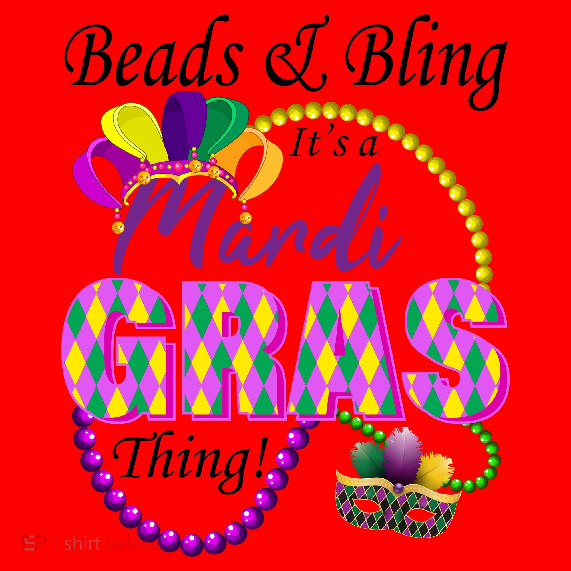 Beads and Bling it's a Mardi Gras Thing Santa Hat